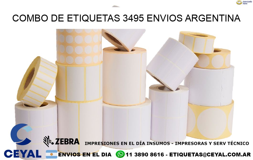 Combo de etiquetas 3495 ENVIOS ARGENTINA