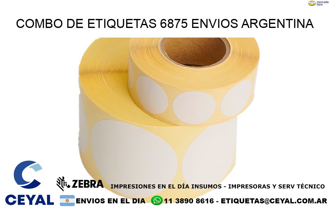 Combo de etiquetas 6875 ENVIOS ARGENTINA