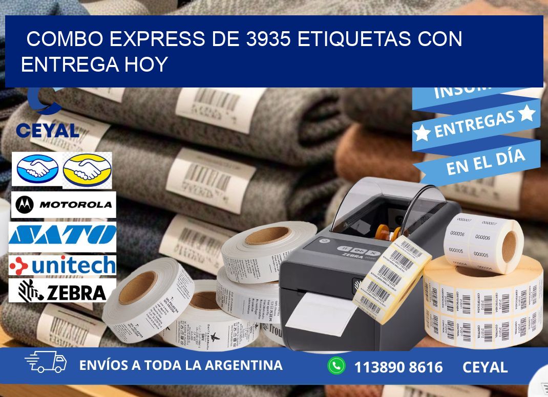 Combo express de 3935 etiquetas con entrega hoy