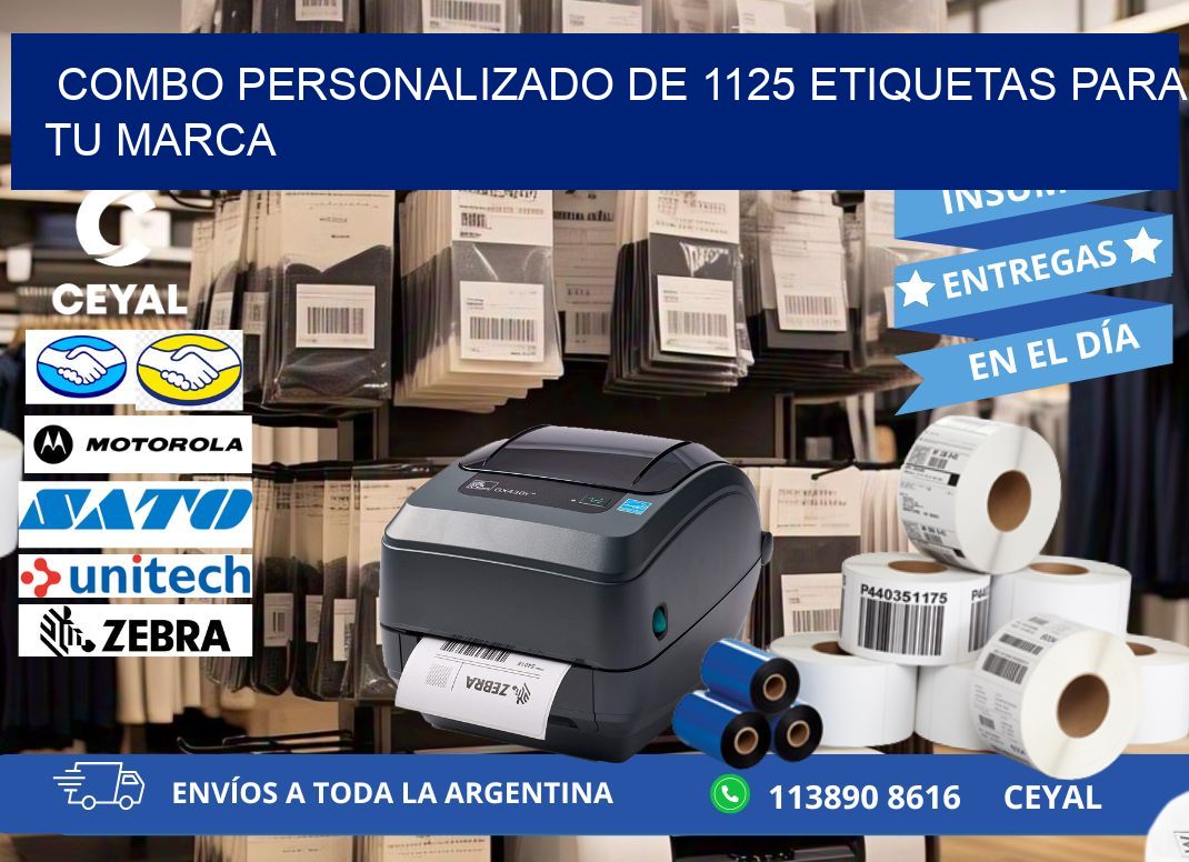 Combo personalizado de 1125 etiquetas para tu marca