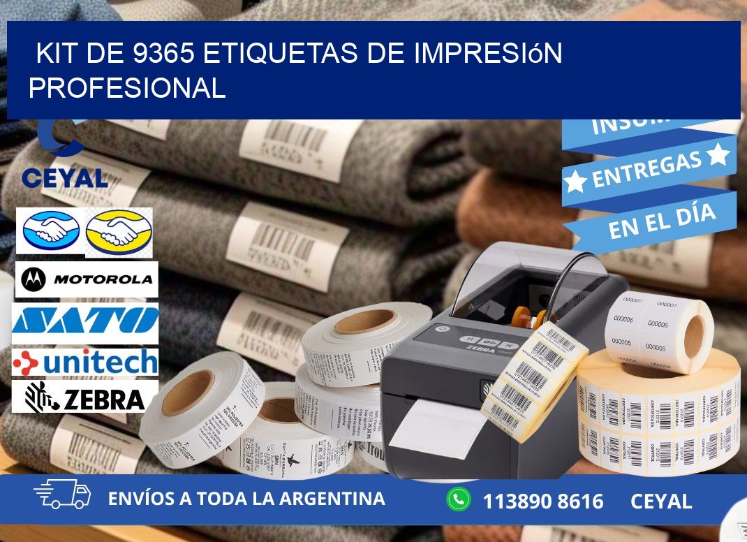 Kit de 9365 etiquetas de impresión profesional
