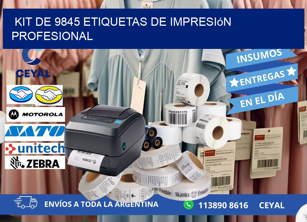 Kit de 9845 etiquetas de impresión profesional