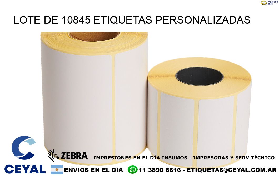 Lote de 10845 etiquetas personalizadas