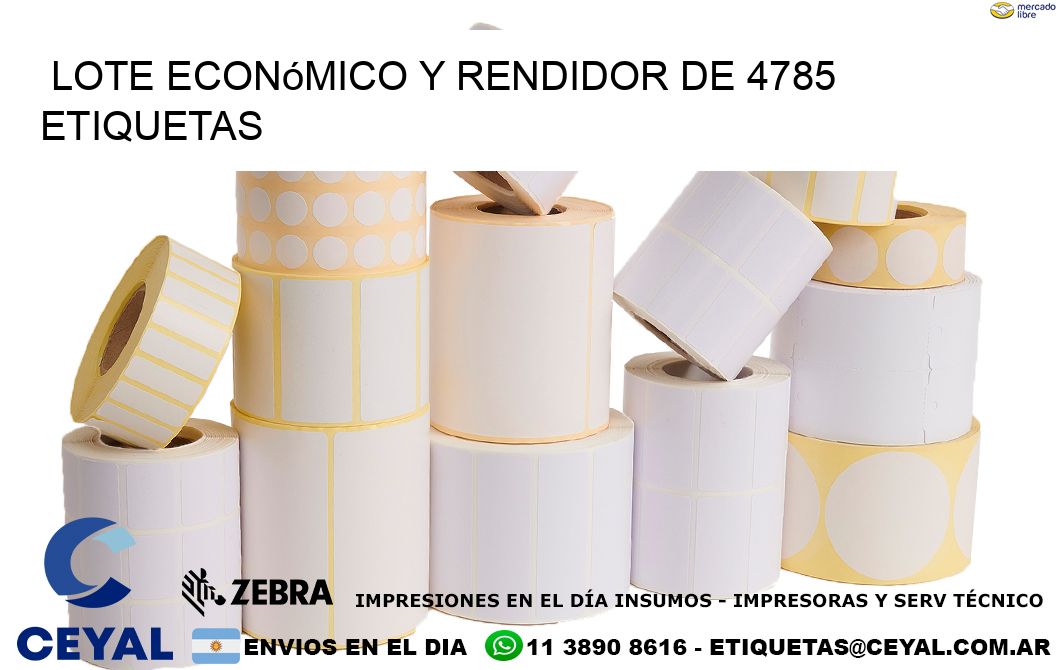 Lote económico y rendidor de 4785 etiquetas
