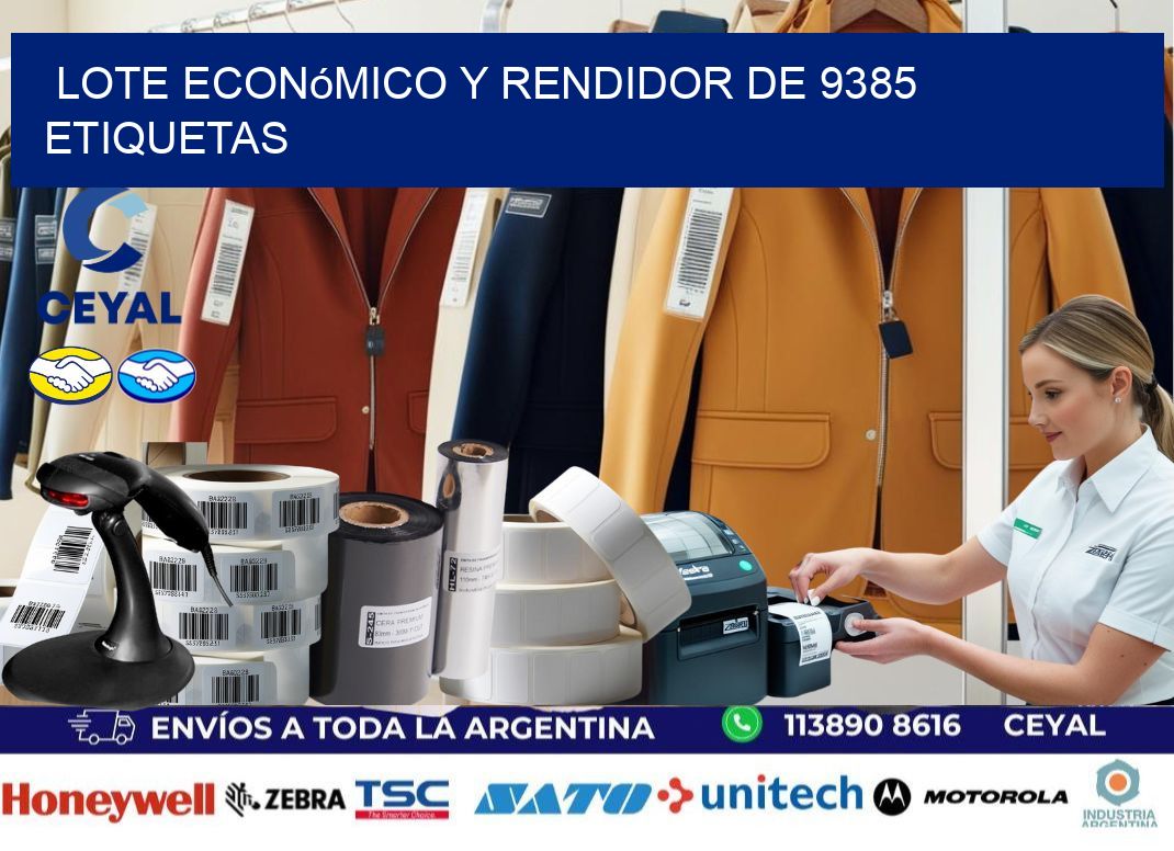 Lote económico y rendidor de 9385 etiquetas