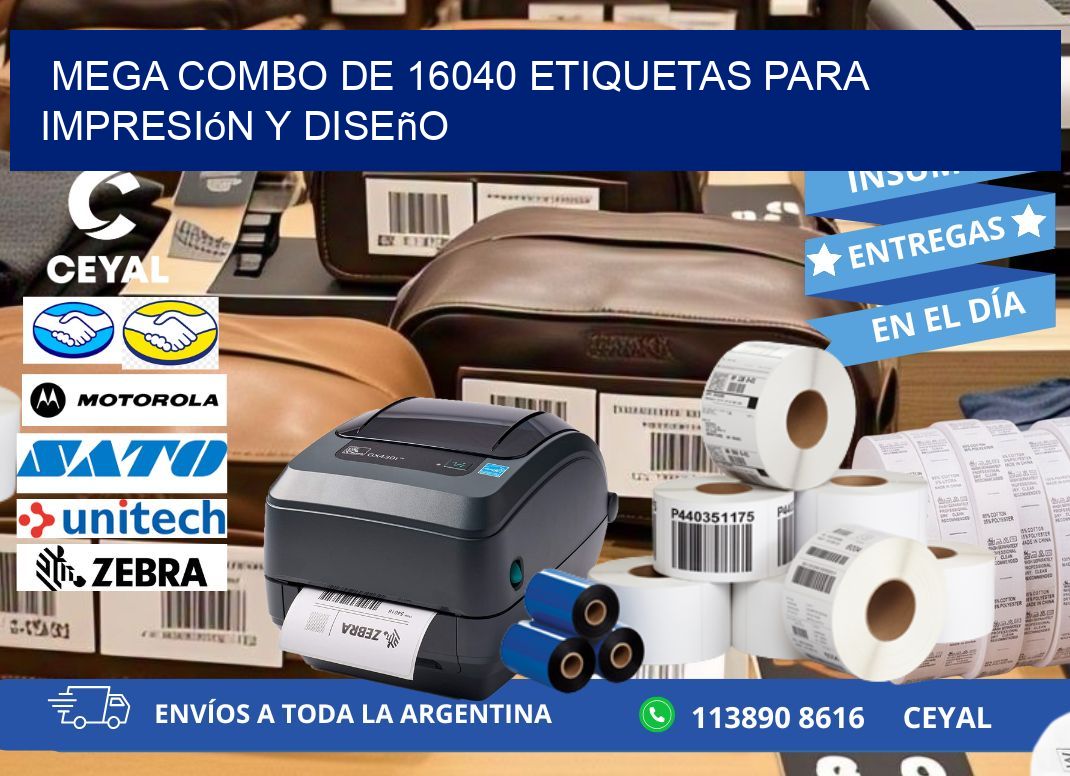Mega combo de 16040 etiquetas para impresión y diseño