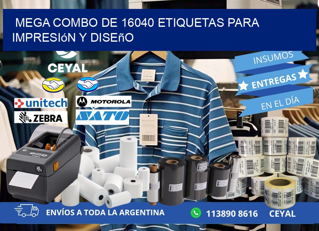 Mega combo de 16040 etiquetas para impresión y diseño