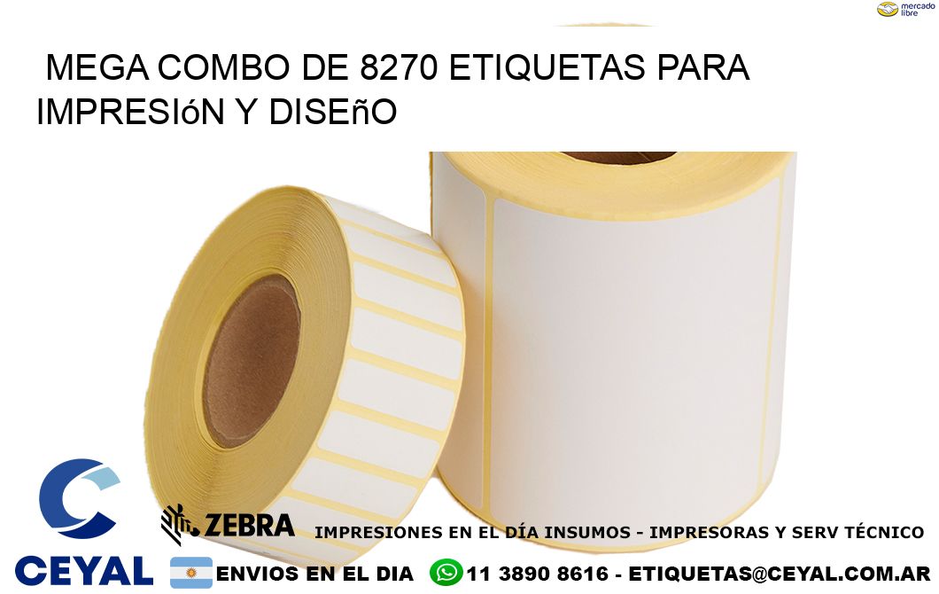 Mega combo de 8270 etiquetas para impresión y diseño