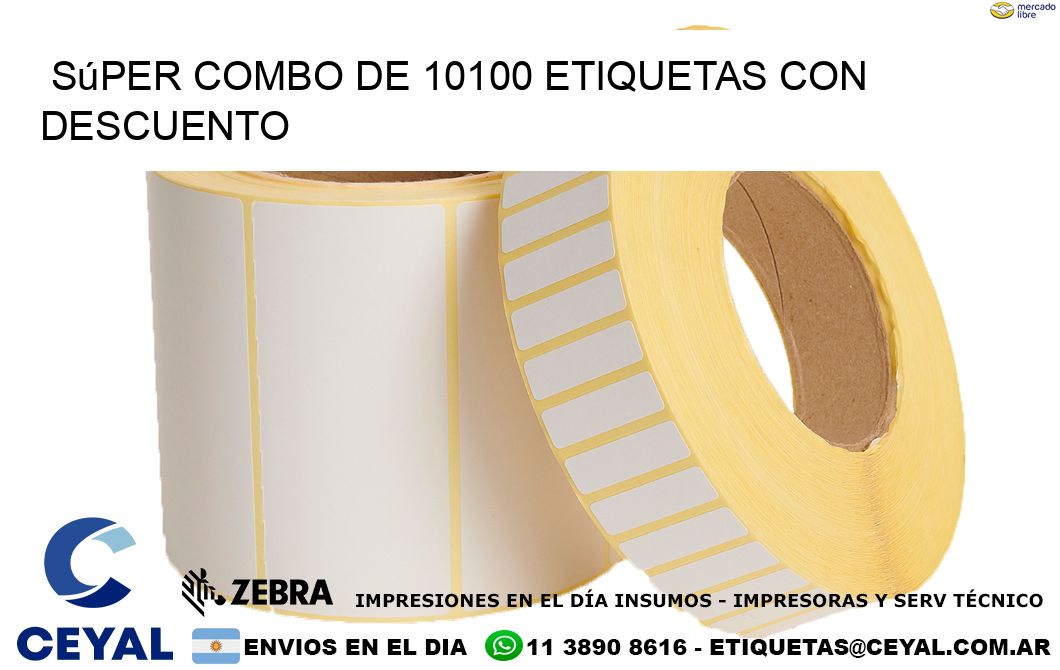 Súper combo de 10100 etiquetas con descuento