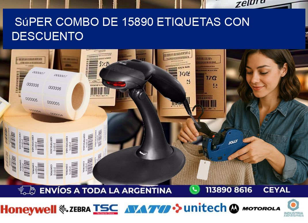 Súper combo de 15890 etiquetas con descuento