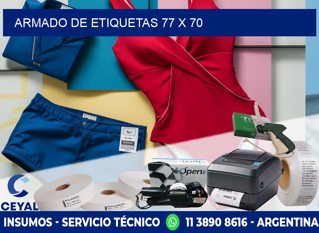 Armado de etiquetas 77 x 70