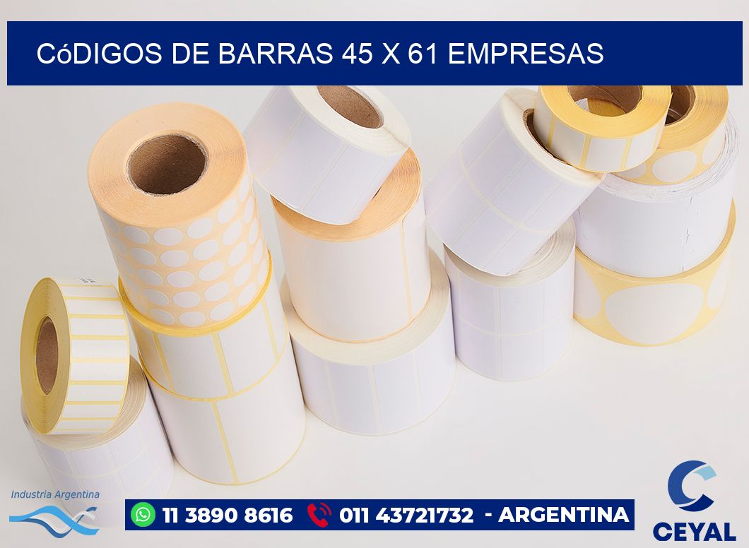 Códigos de Barras 45 x 61 empresas