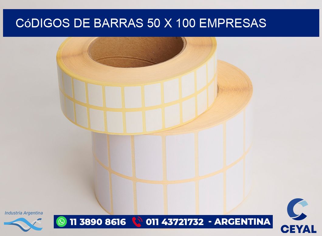 Códigos de Barras 50 x 100 empresas