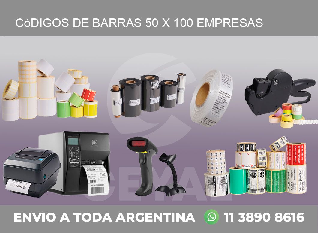 Códigos de Barras 50 x 100 empresas