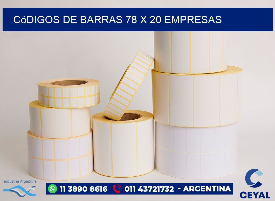 Códigos de Barras 78 x 20 empresas