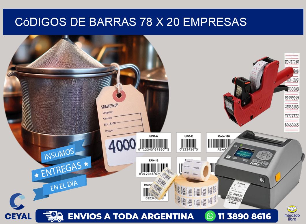 Códigos de Barras 78 x 20 empresas