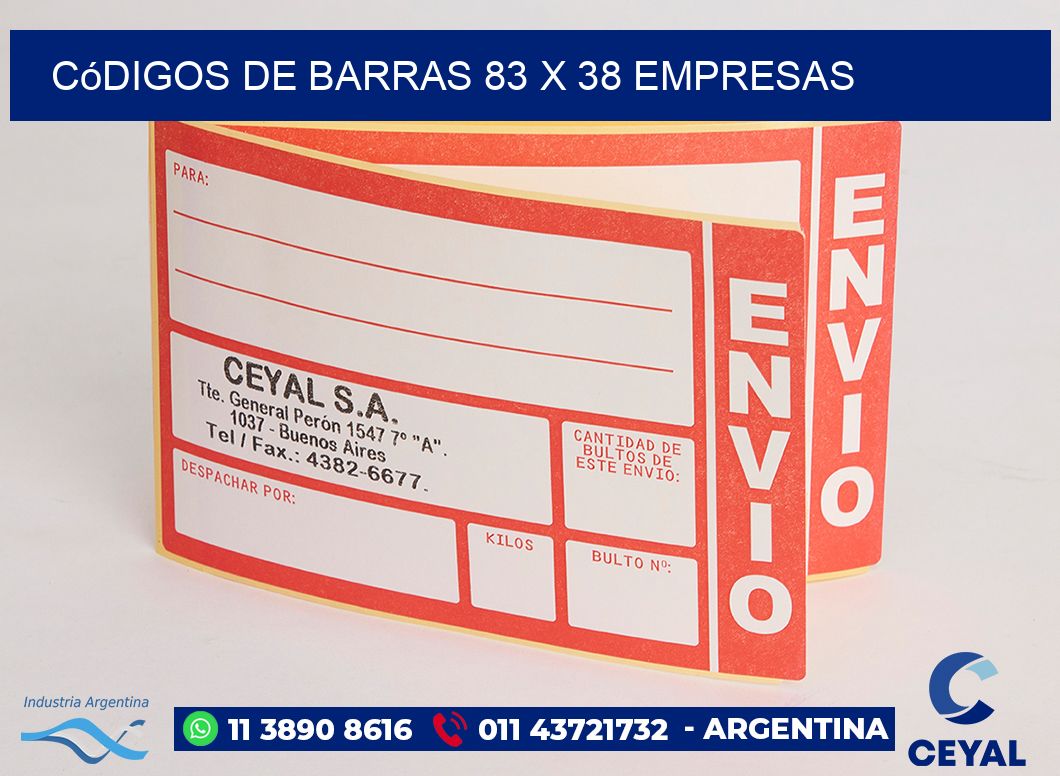 Códigos de Barras 83 x 38 empresas