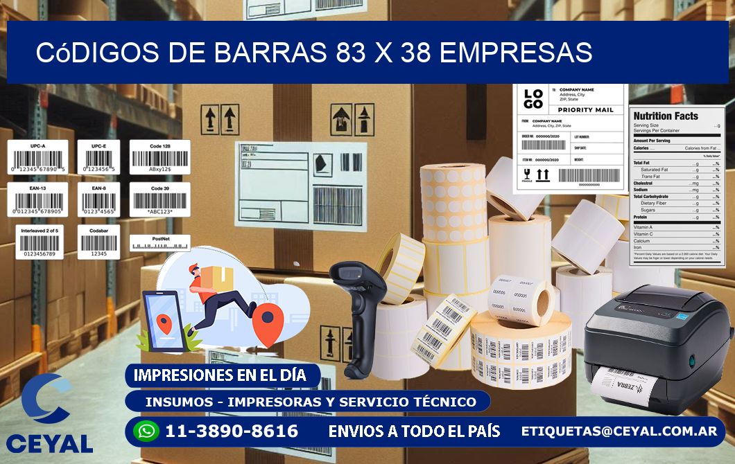Códigos de Barras 83 x 38 empresas
