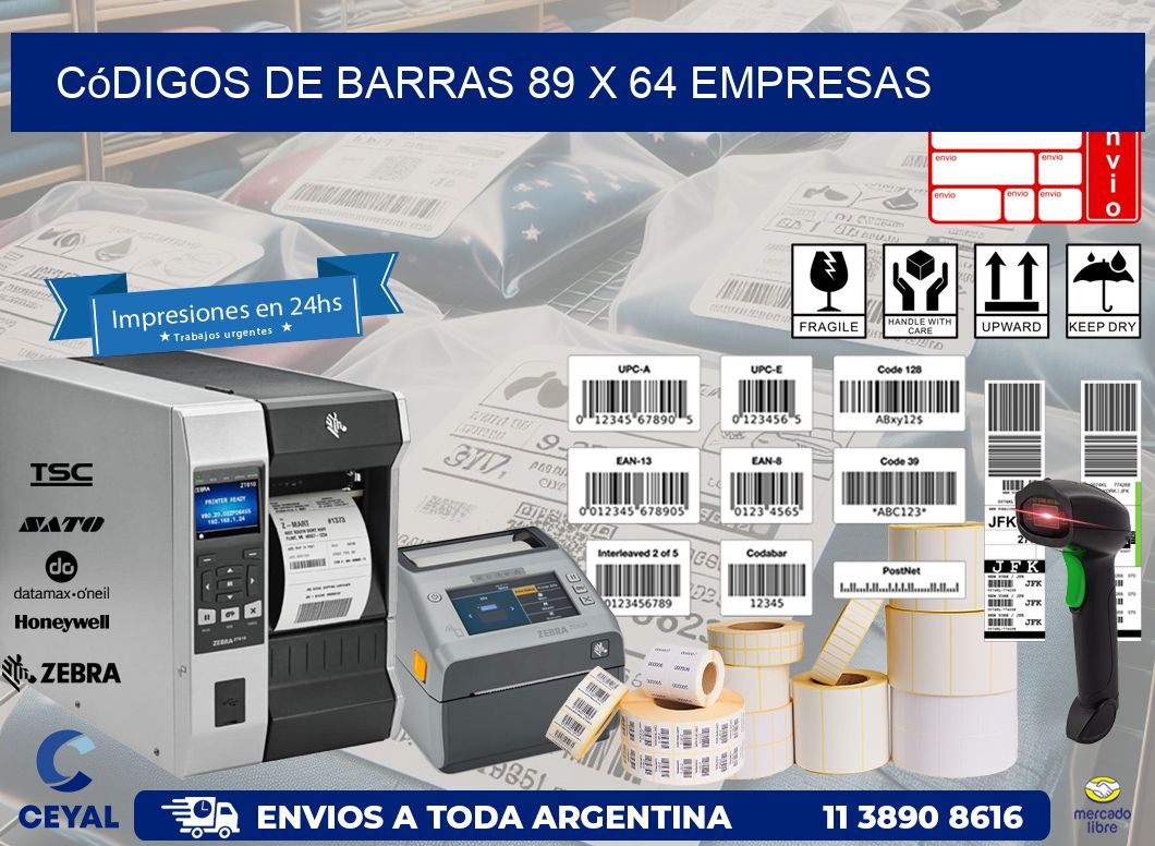 Códigos de Barras 89 x 64 empresas