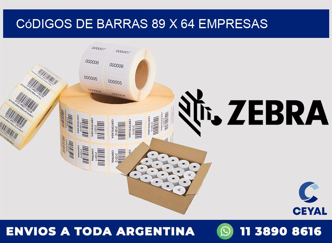 Códigos de Barras 89 x 64 empresas