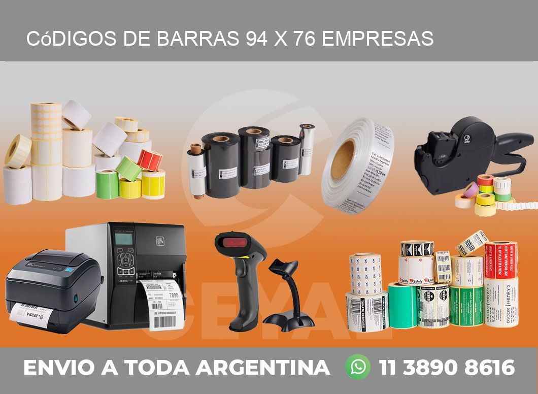 Códigos de Barras 94 x 76 empresas