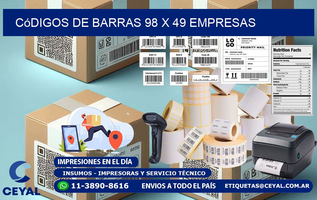 Códigos de Barras 98 x 49 empresas