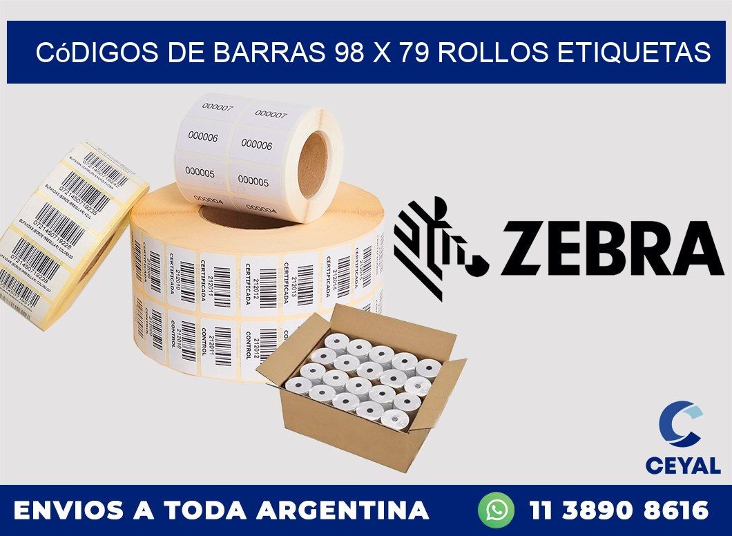 Códigos de Barras 98 x 79 ROLLOS ETIQUETAS