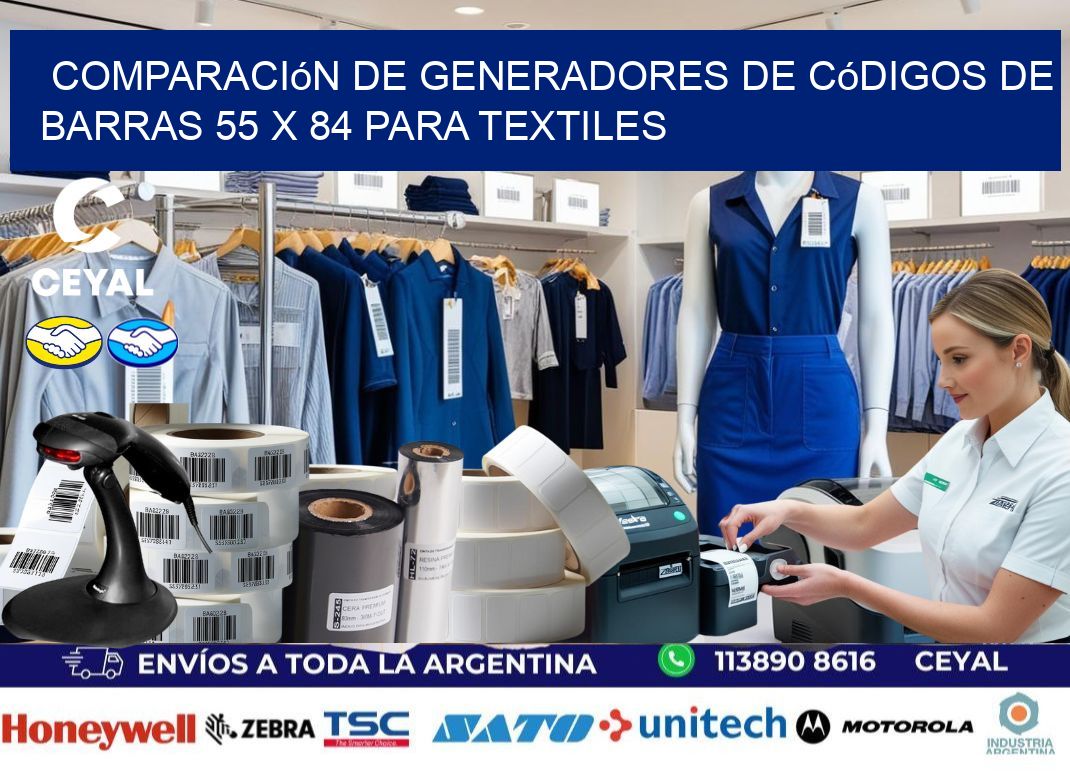 Comparación de Generadores de Códigos de Barras 55 x 84 para Textiles
