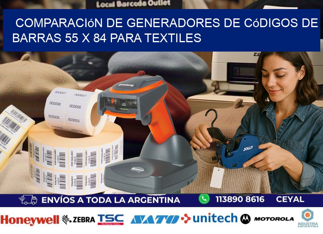 Comparación de Generadores de Códigos de Barras 55 x 84 para Textiles