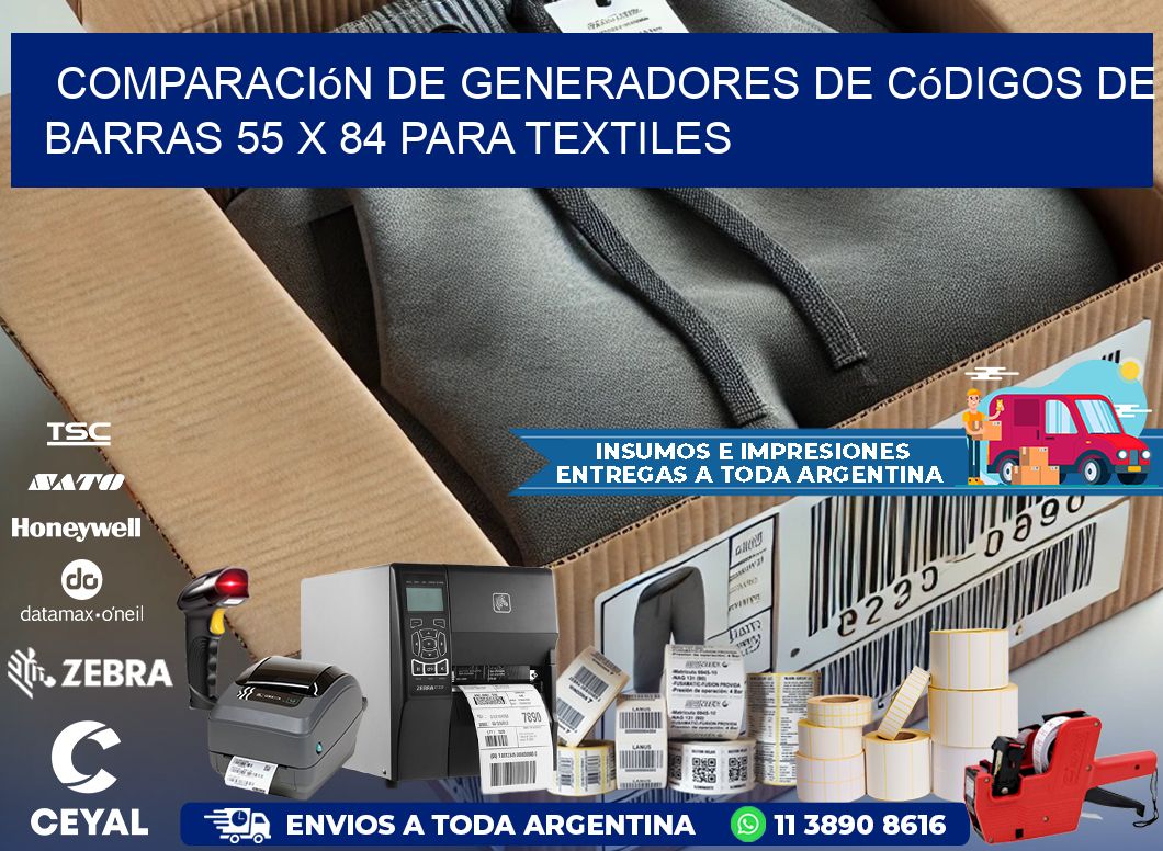 Comparación de Generadores de Códigos de Barras 55 x 84 para Textiles