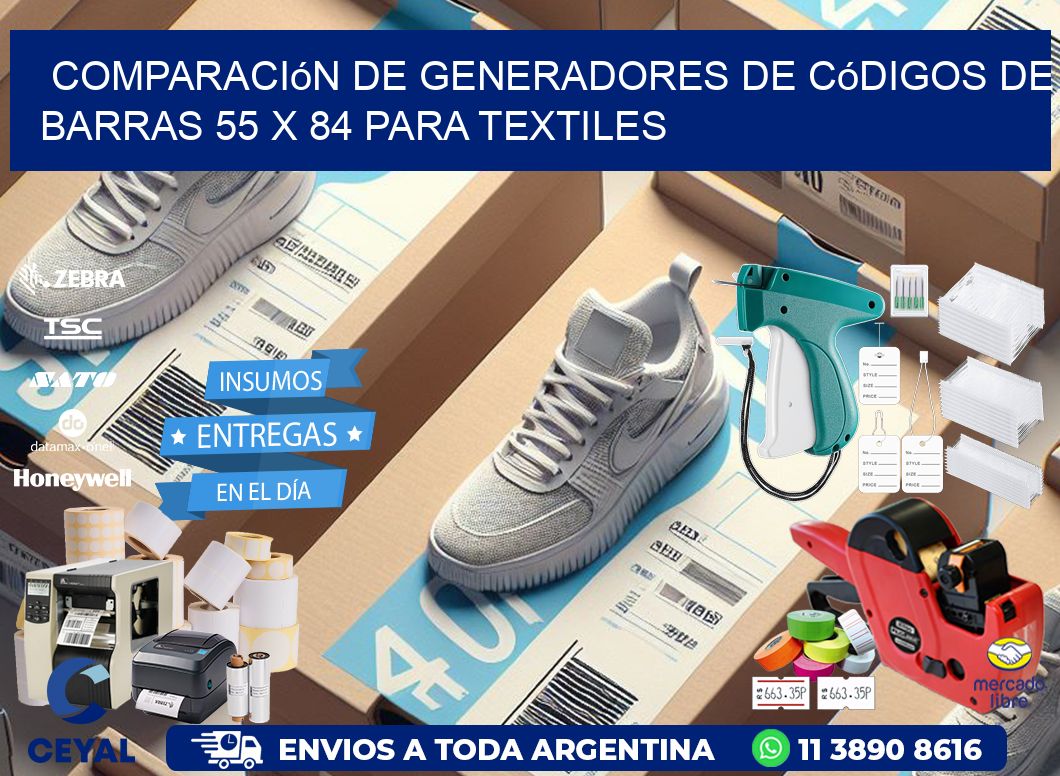 Comparación de Generadores de Códigos de Barras 55 x 84 para Textiles