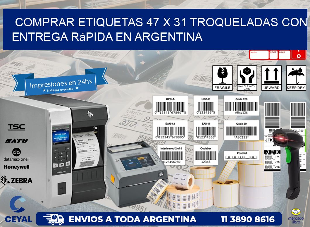 Comprar etiquetas 47 x 31 troqueladas con entrega rápida en Argentina