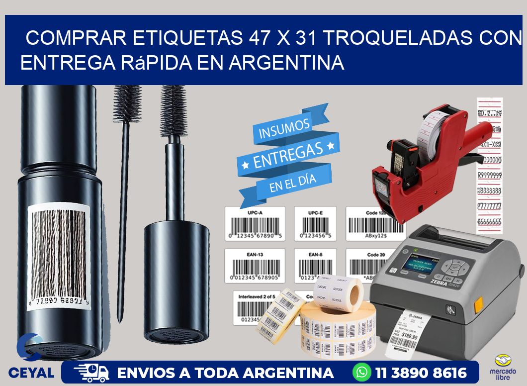 Comprar etiquetas 47 x 31 troqueladas con entrega rápida en Argentina
