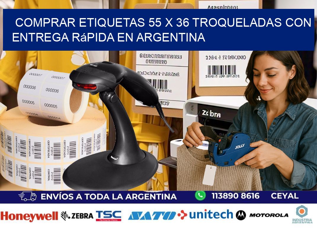 Comprar etiquetas 55 x 36 troqueladas con entrega rápida en Argentina