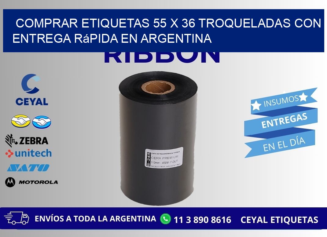 Comprar etiquetas 55 x 36 troqueladas con entrega rápida en Argentina