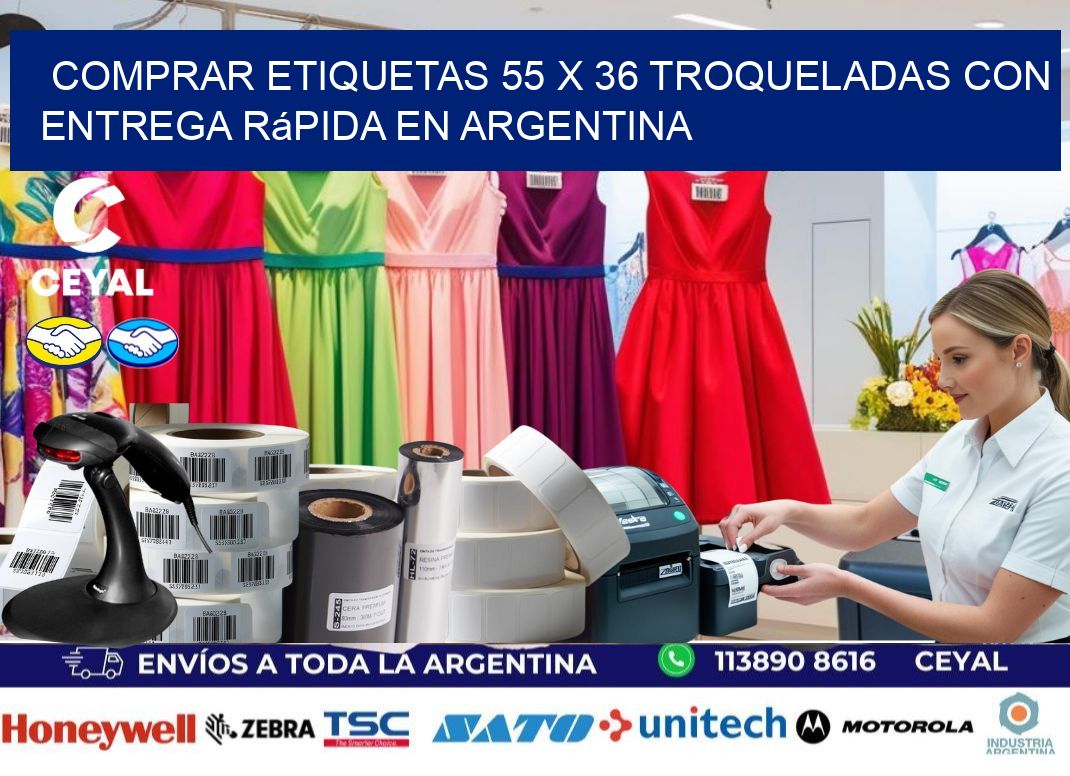 Comprar etiquetas 55 x 36 troqueladas con entrega rápida en Argentina