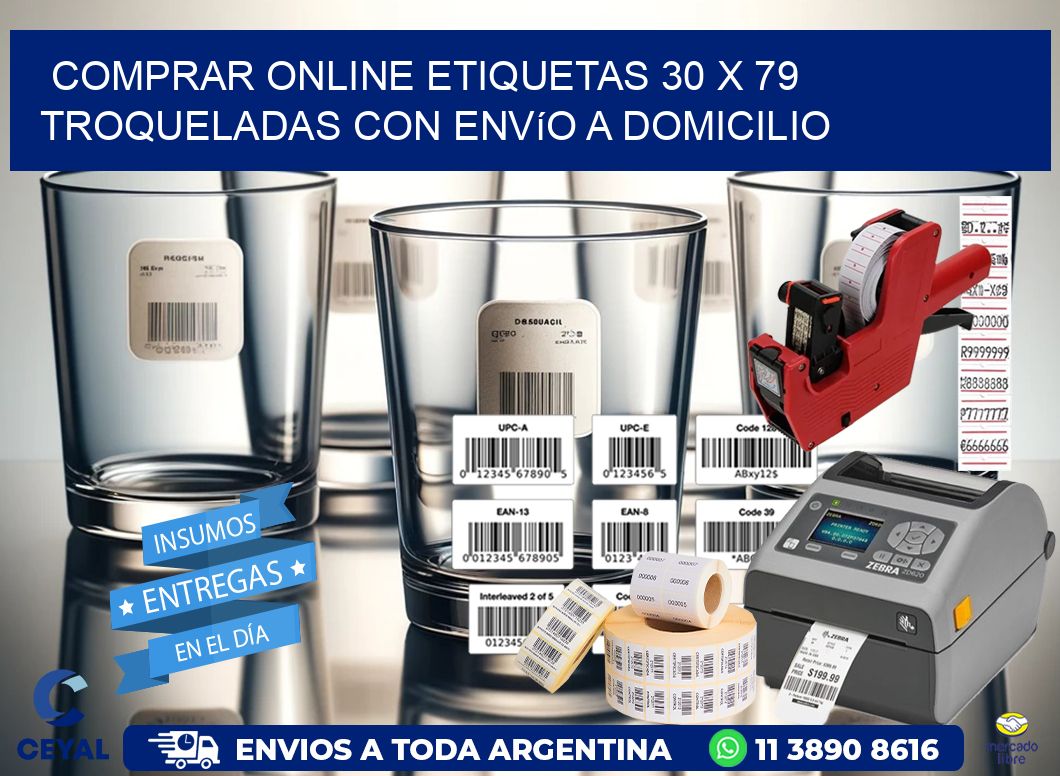 Comprar online etiquetas 30 x 79 troqueladas con envío a domicilio