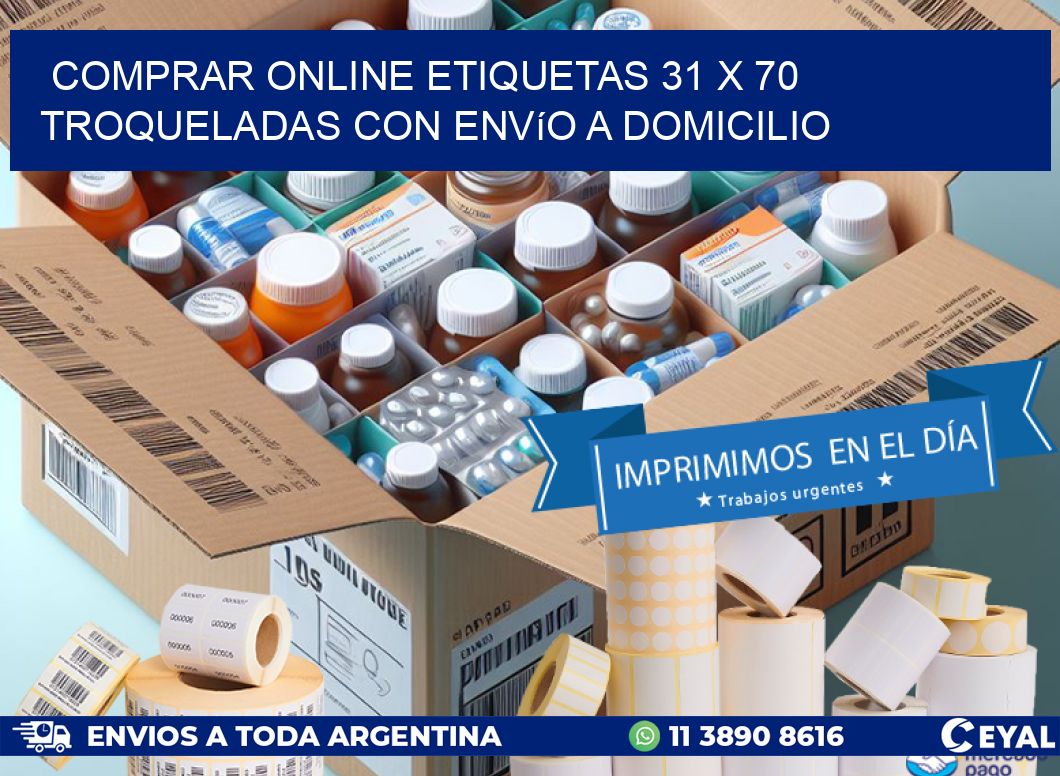 Comprar online etiquetas 31 x 70 troqueladas con envío a domicilio