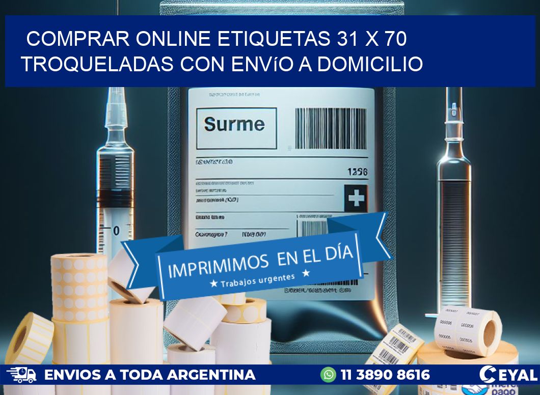 Comprar online etiquetas 31 x 70 troqueladas con envío a domicilio