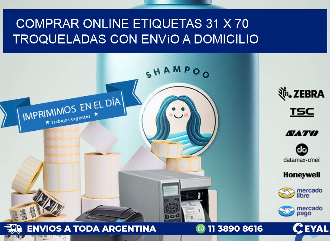 Comprar online etiquetas 31 x 70 troqueladas con envío a domicilio