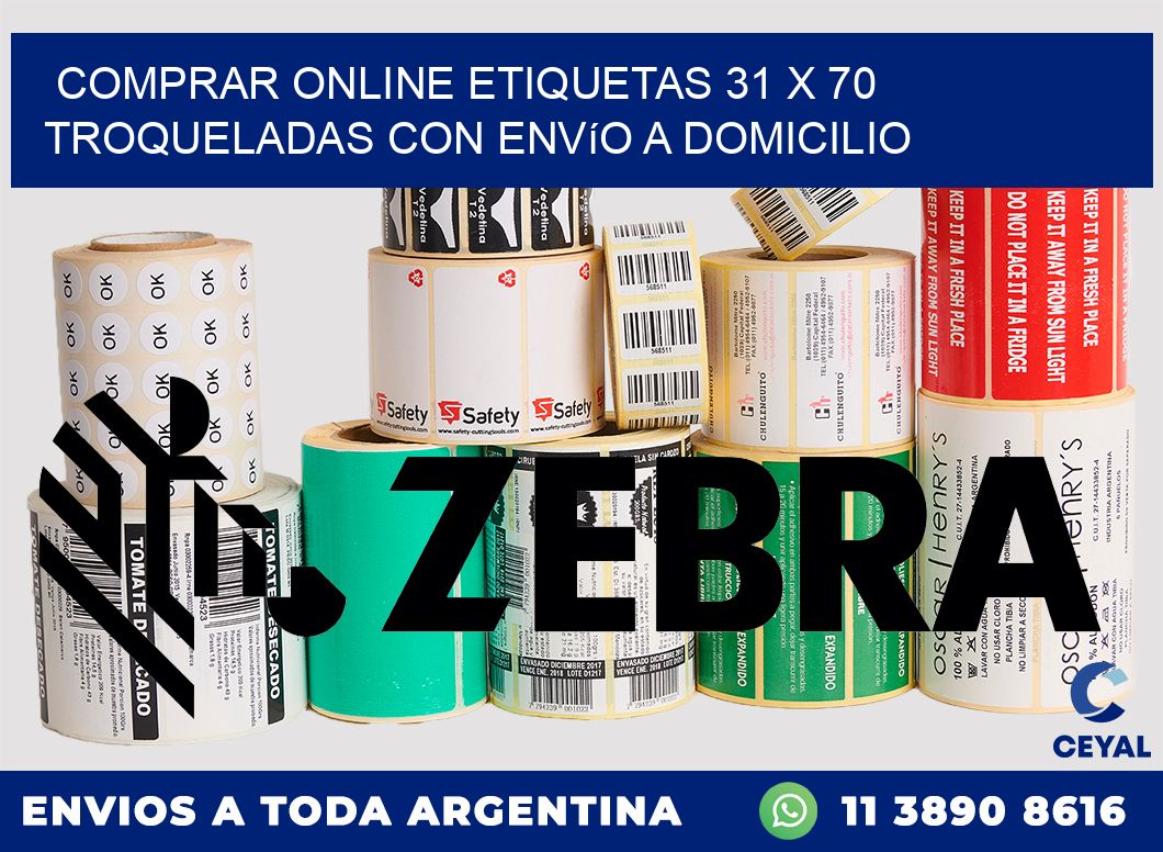 Comprar online etiquetas 31 x 70 troqueladas con envío a domicilio