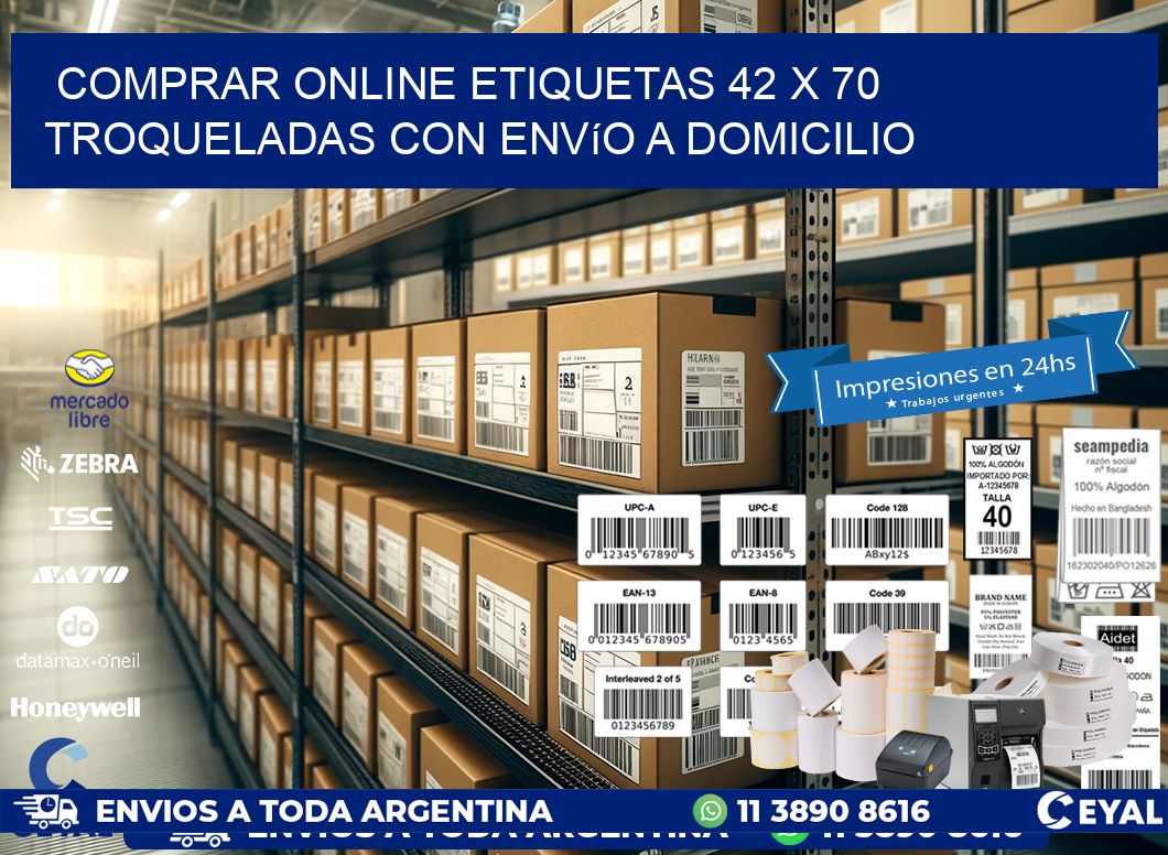 Comprar online etiquetas 42 x 70 troqueladas con envío a domicilio