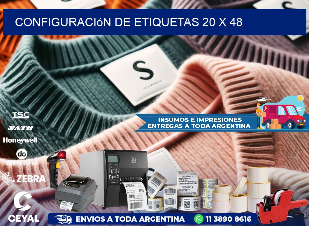 Configuración de etiquetas 20 x 48