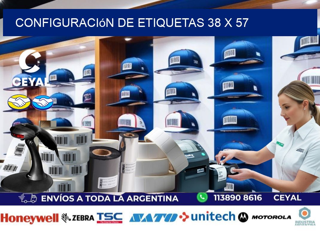 Configuración de etiquetas 38 x 57
