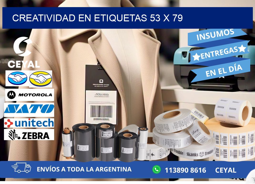 Creatividad en etiquetas 53 x 79