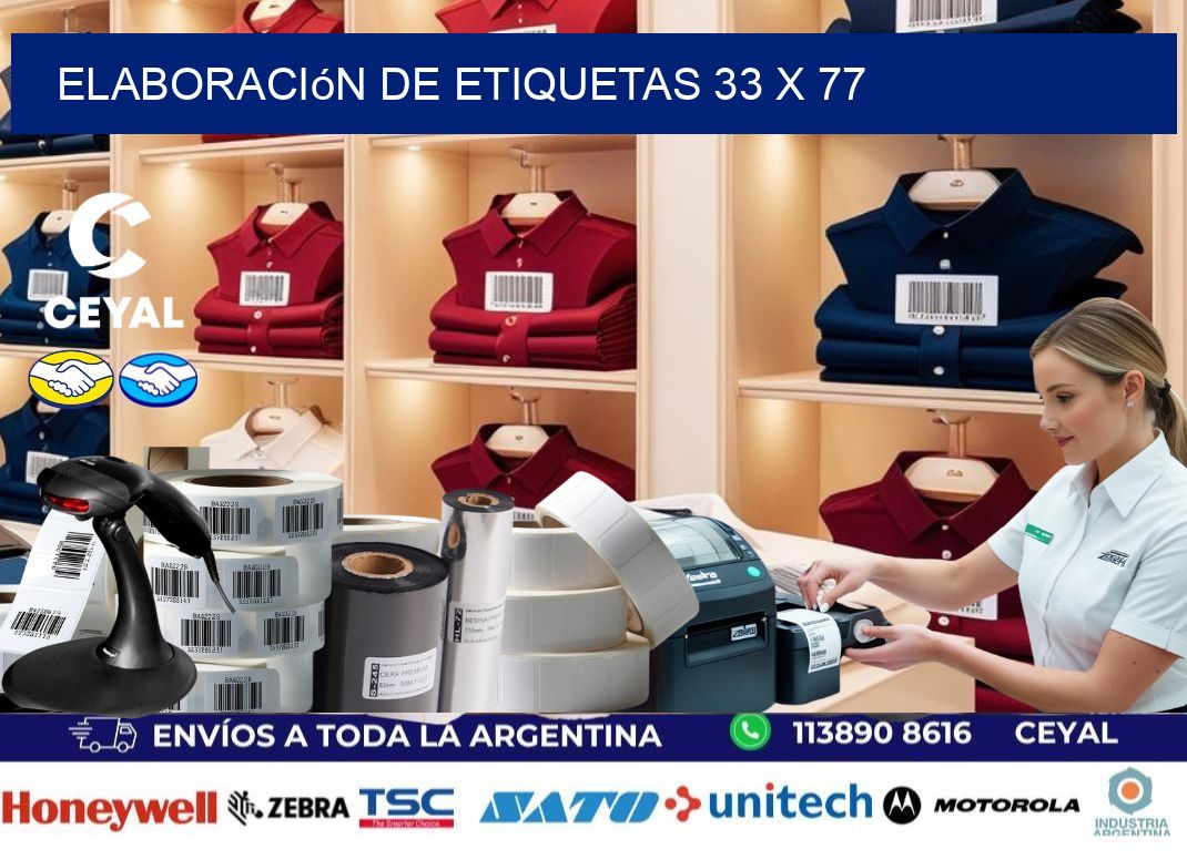 Elaboración de etiquetas 33 x 77