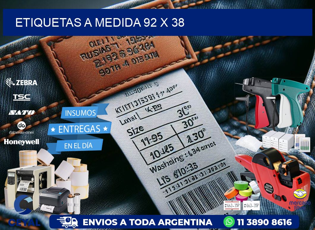 Etiquetas a medida 92 x 38
