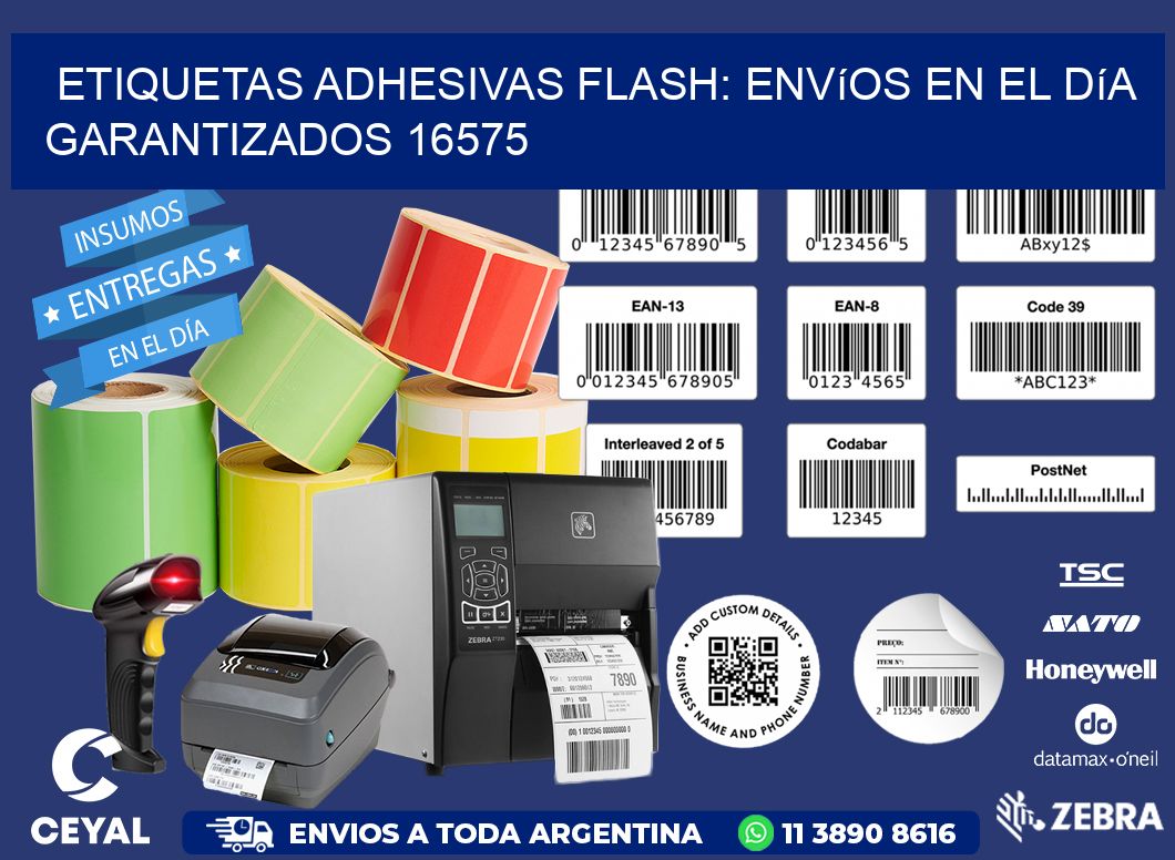 Etiquetas adhesivas Flash: Envíos en el Día Garantizados 16575