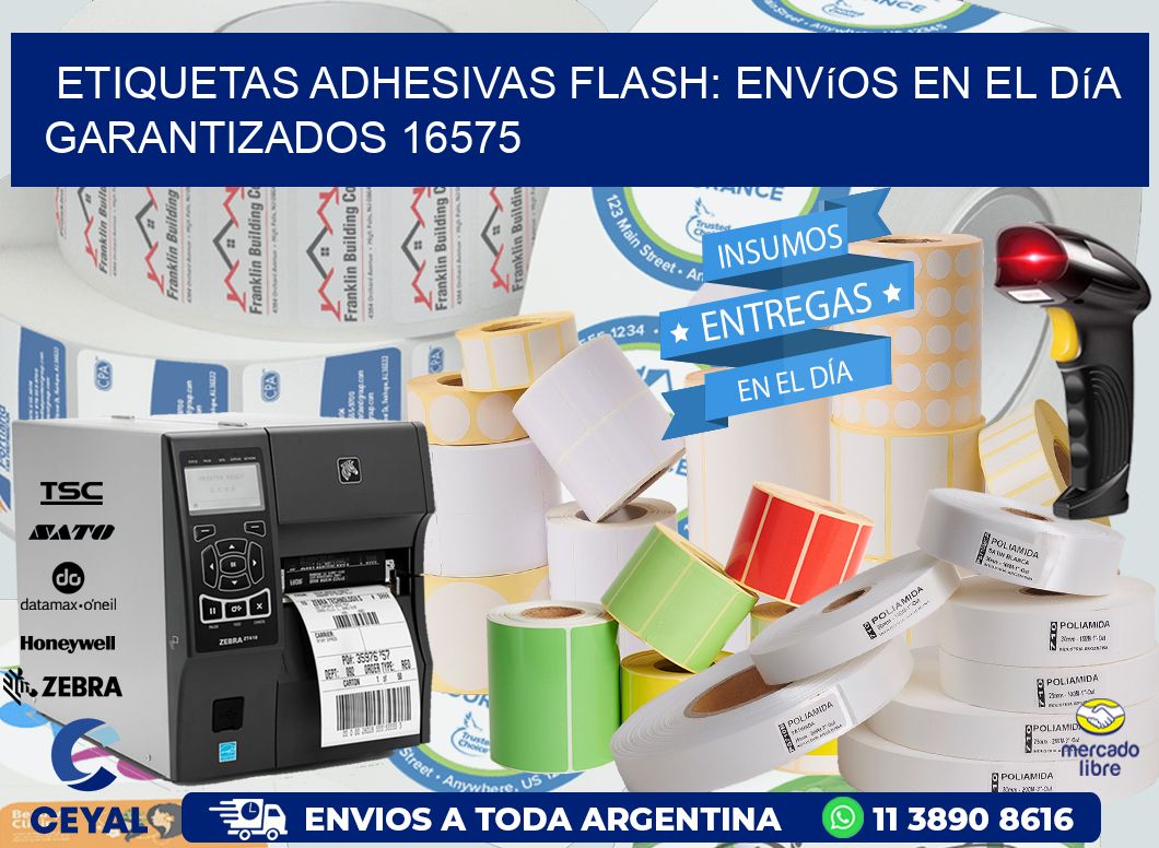 Etiquetas adhesivas Flash: Envíos en el Día Garantizados 16575