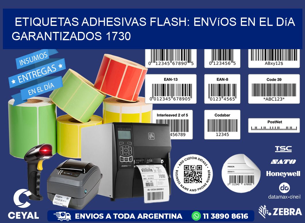 Etiquetas adhesivas Flash: Envíos en el Día Garantizados 1730